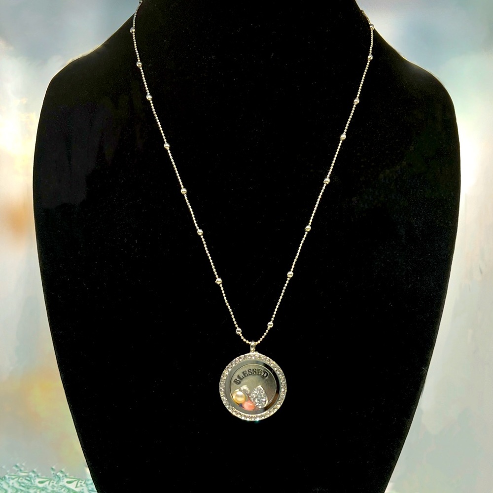 Interchangeable BLESSED Shaker Locket Ball Chain Necklace